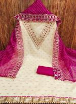 Chanderi Pink Festival Wear Codding Work Dress Material